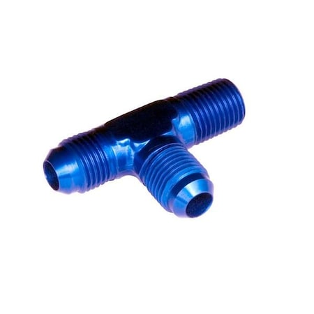 Red Horse Performance -06 X -04 (1/4") TEE WITH THREAD ON THE RUN - BLUE 826-06-04-1
